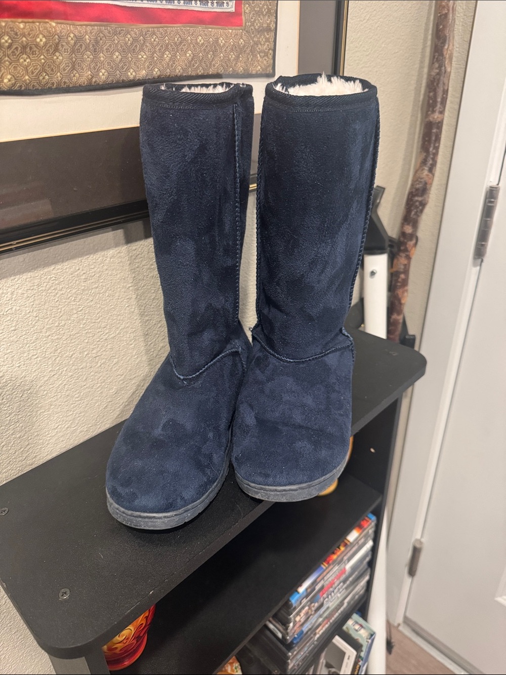 DAWGS Tall Navy Suede Cozy Lined Boots